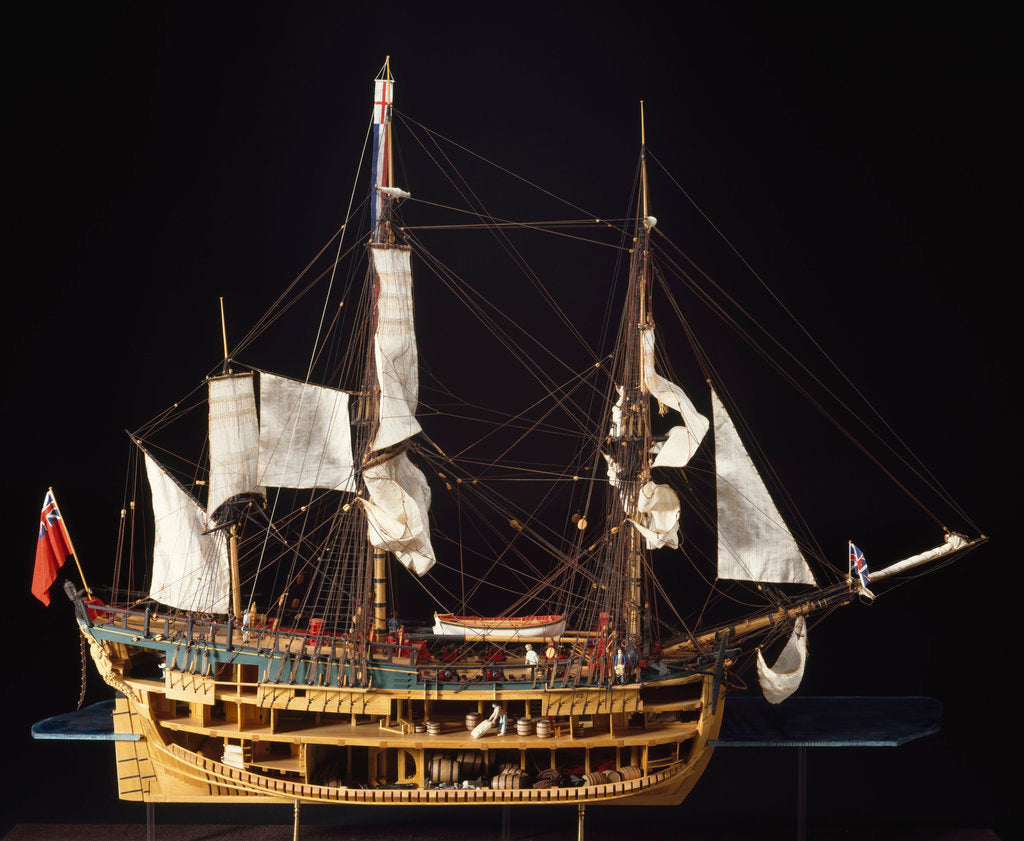 Detail of HM bark 'Endeavour' by Robert A. Lightley