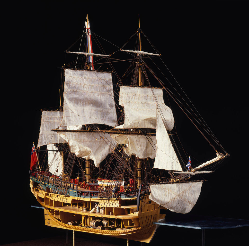 Detail of HM bark 'Endeavour' by Robert A. Lightley