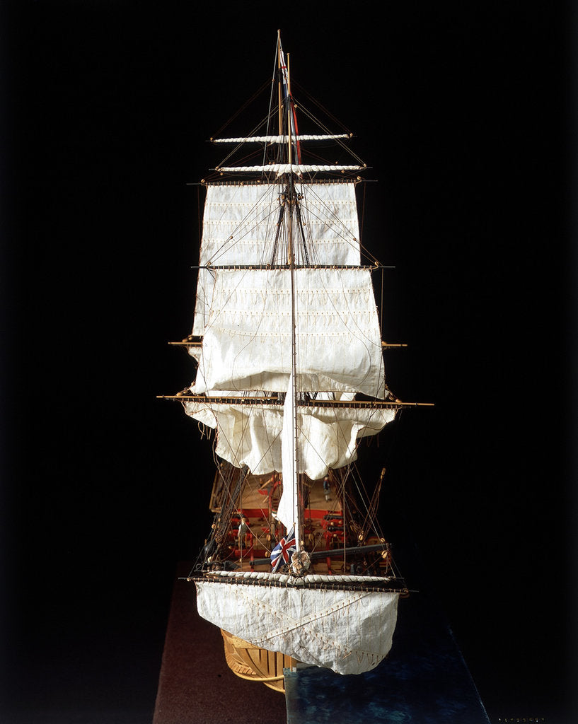 Detail of 'Endeavour', bow, dead ahead by Robert A. Lightley