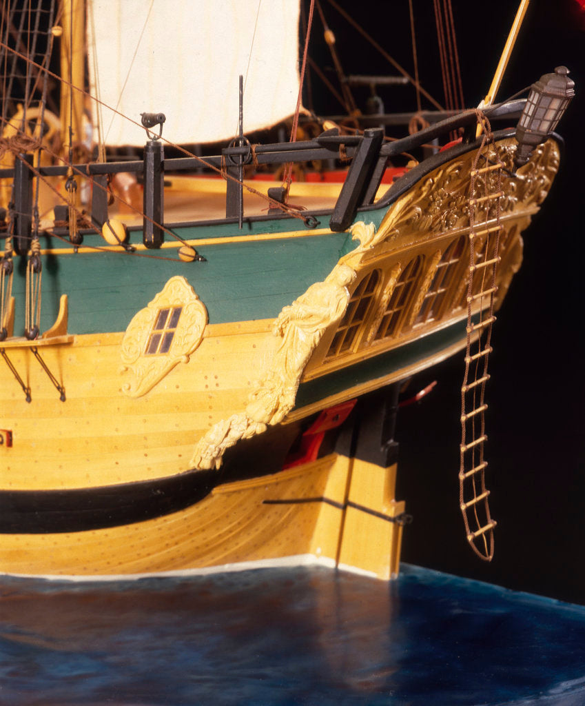 Detail of 'Endeavour', detail, stern by Robert A. Lightley