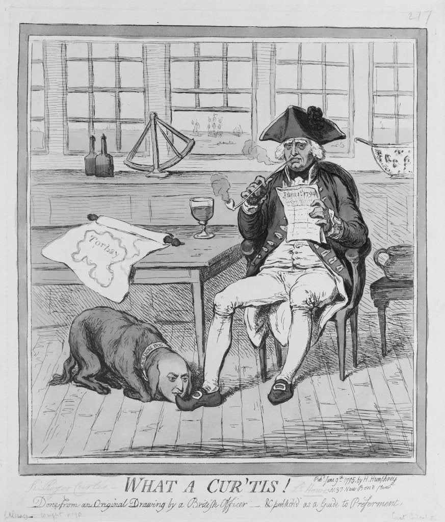 Detail of What a Cur'tis! - Sir Roger Curtis - Ld Howe by H. Humphrey