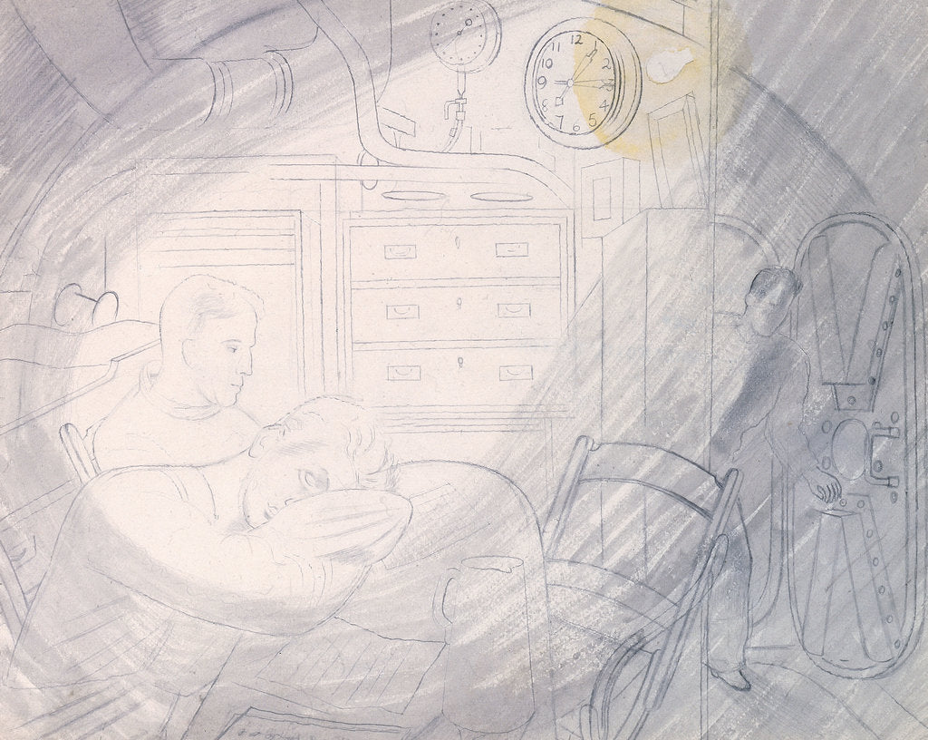 Detail of The Submarine Series: The Ward Room by Eric Ravilious