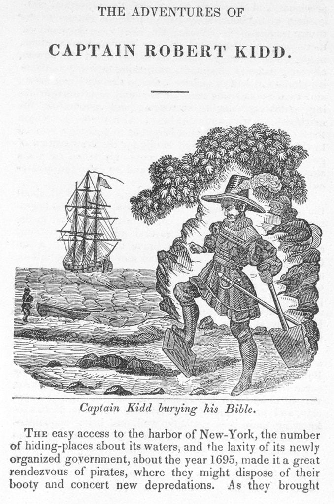 Detail of Captain Kidd burying his Bible by unknown