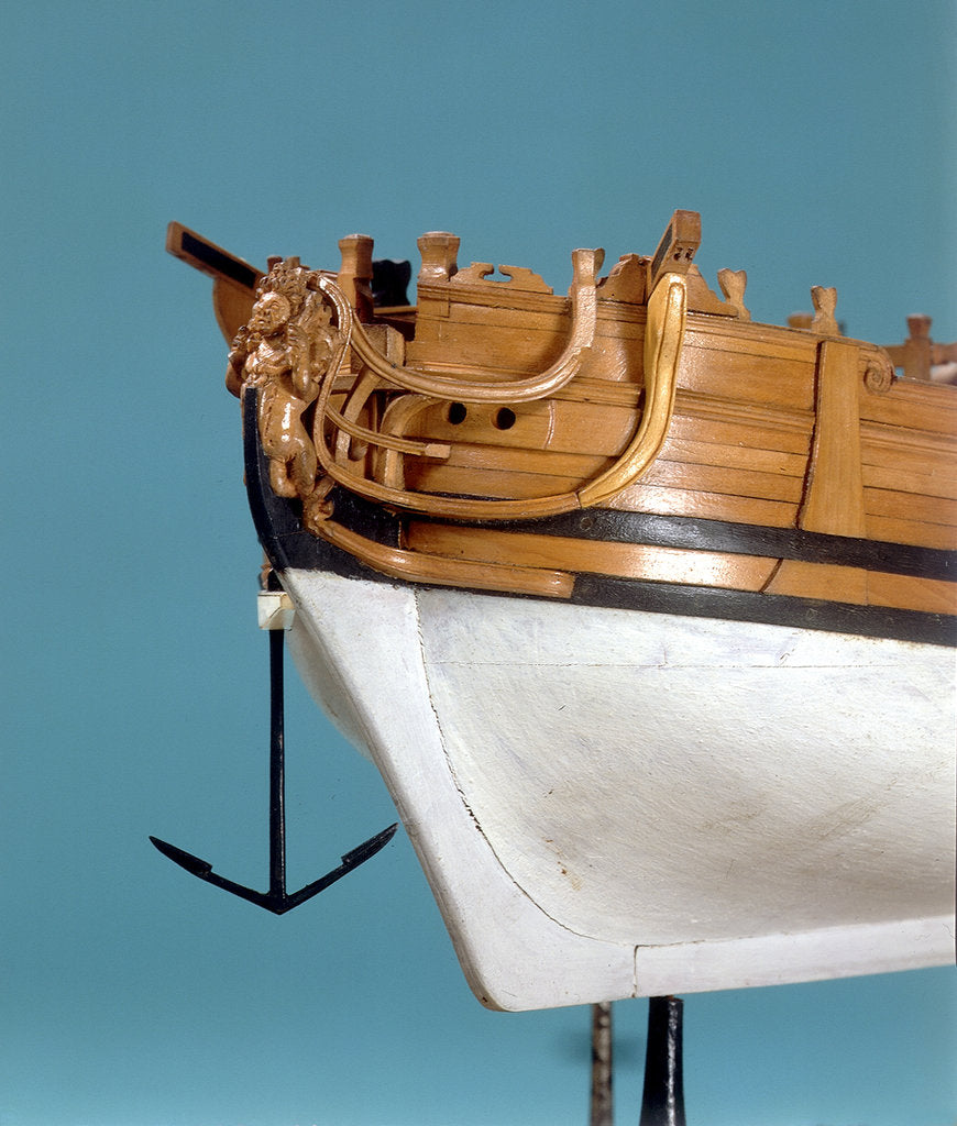 Detail of 'Queenborough', figurehead and anchor by unknown