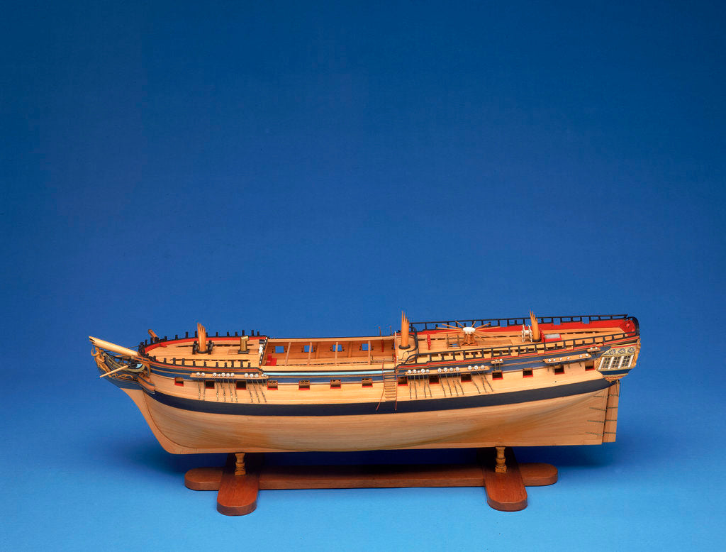 Detail of Model of a warship (1794), frigate, fifth rate, Diana class, 38 guns by unknown