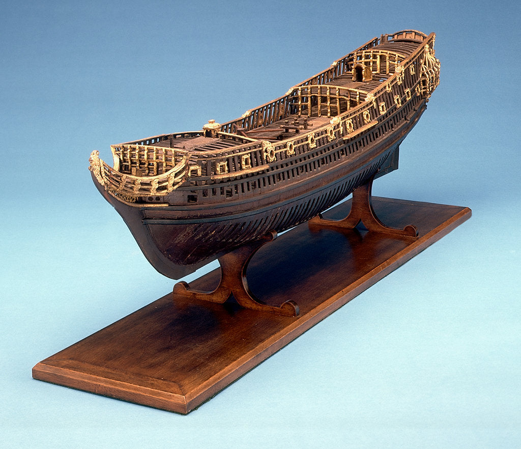 Detail of Navy Board skeleton model, port by unknown