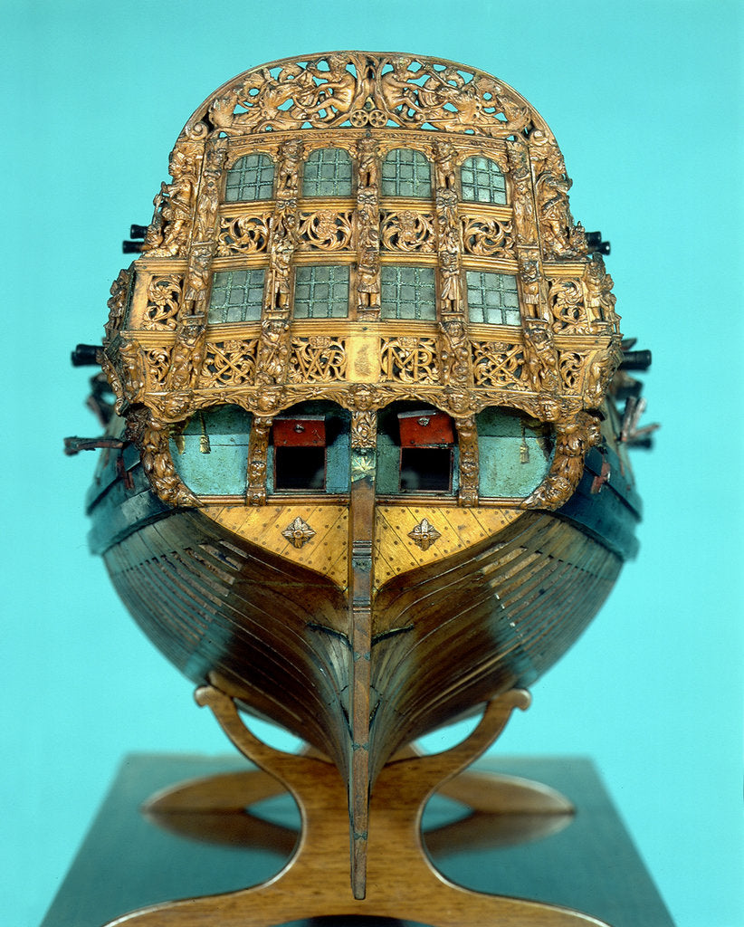 Detail of Navy Board skeleton model, dead astern by unknown