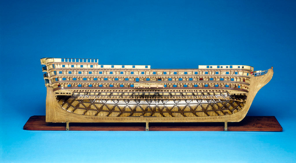 Detail of Model of 'Caledonia' (1808), 120 guns, three decker ship of the line by Robert Seppings