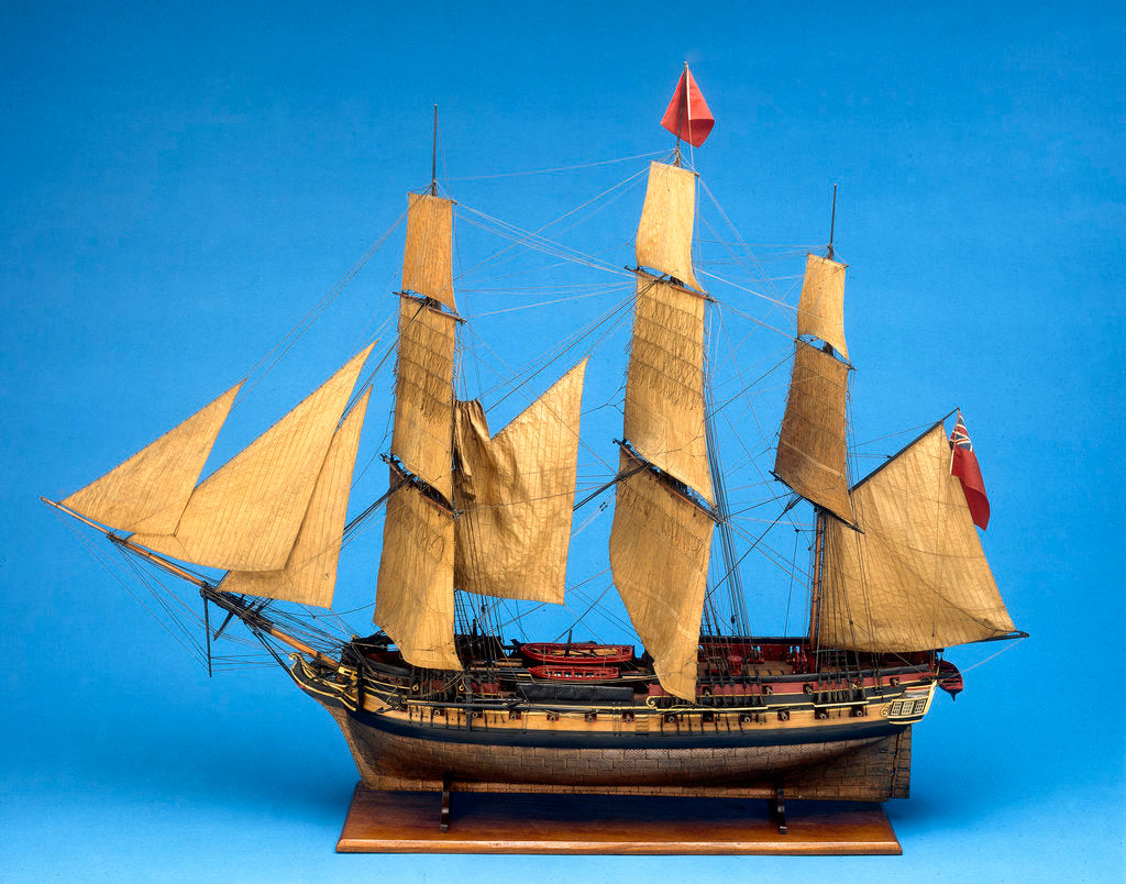Detail of Ship of 38 guns, port broadside by unknown