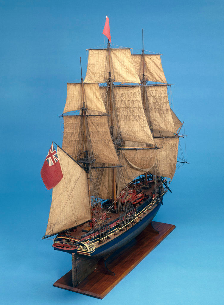 Detail of Ship of 38 guns, starboard stern quarter by unknown