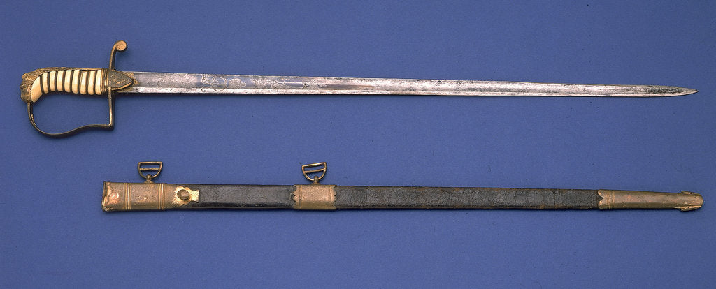 Detail of Stirrup hilted sword by J.J. Runkel