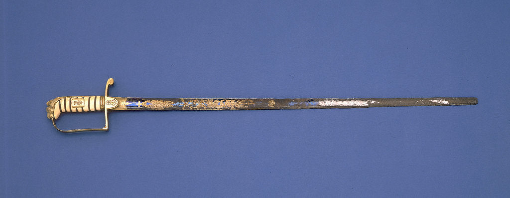 Detail of Straight stirrup hilted sword by unknown