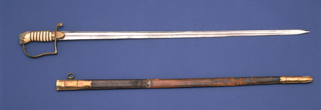 Detail of Stirrup hilted sword by Drury & Son