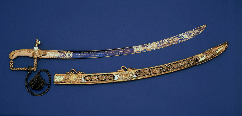 Detail of Lloyds Patriotic Fund £100 Presentation Sword by R. Teed