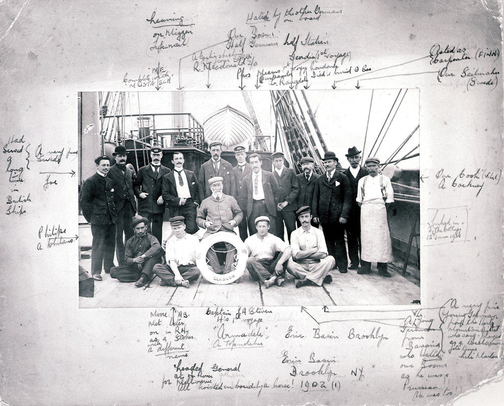 Detail of The crew of the 'Armadale Castle' by unknown