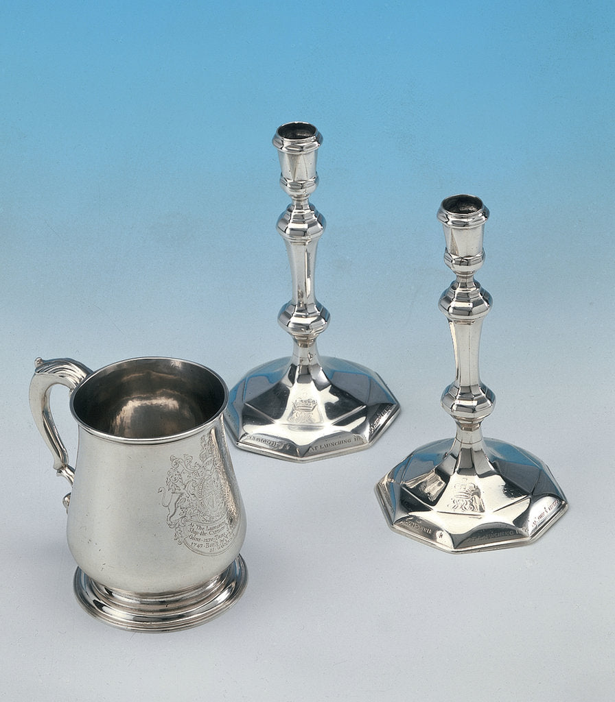 Detail of Launching candlesticks by John Bache