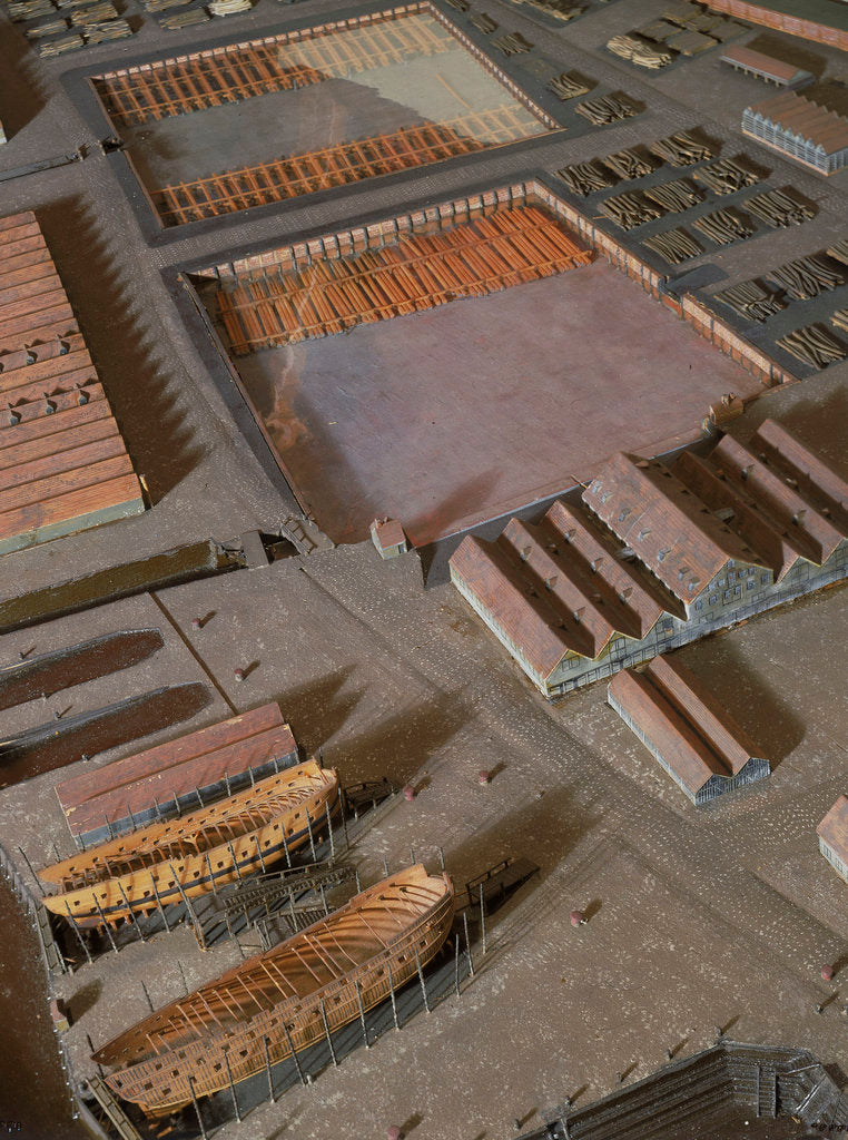 Detail of Topographic model, Royal Dockyard at Chatham, detail by William Phillips