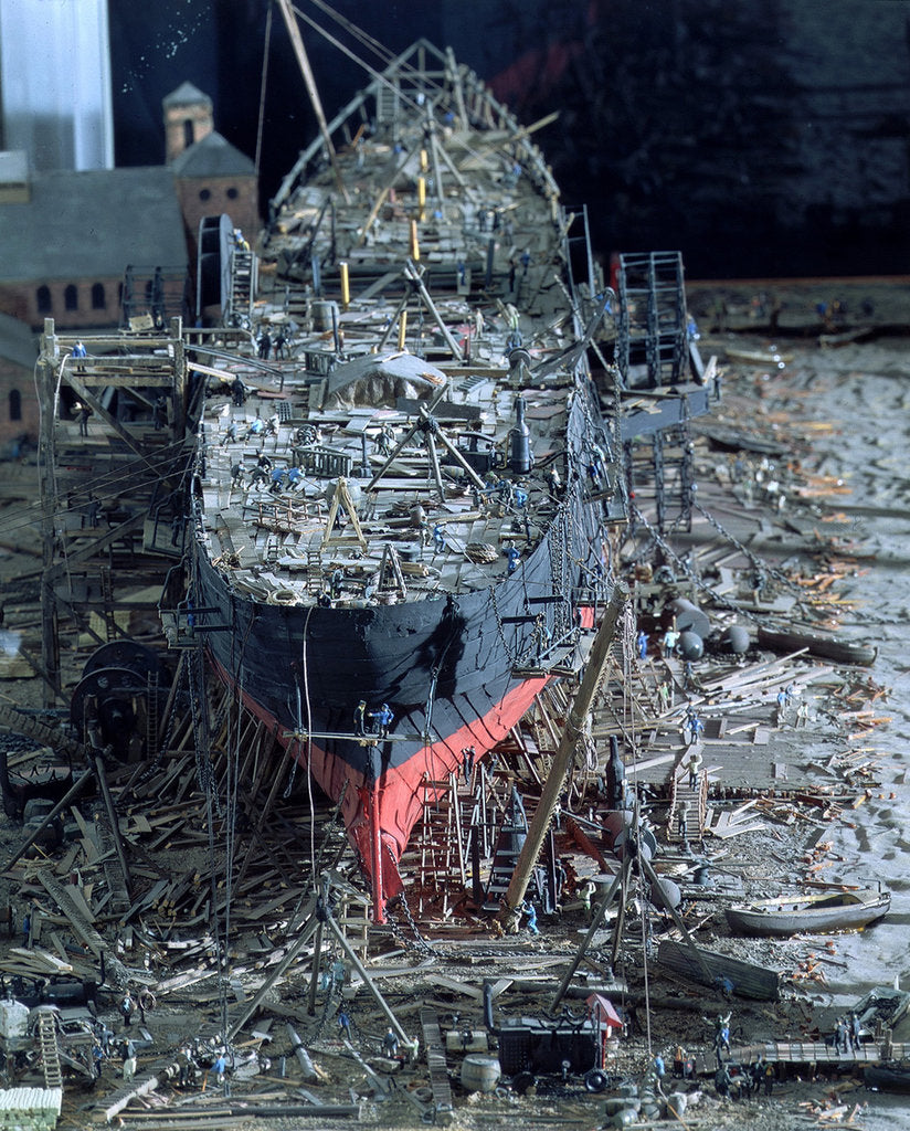 Detail of Topographic model, John Scott Russell's shipyard, 'Great Eastern' under construction by Michael K. Buxton