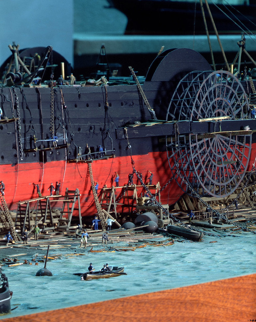 Detail of Topographic model, John Scott Russell's shipyard, 'Great Eastern' under construction by Michael K. Buxton