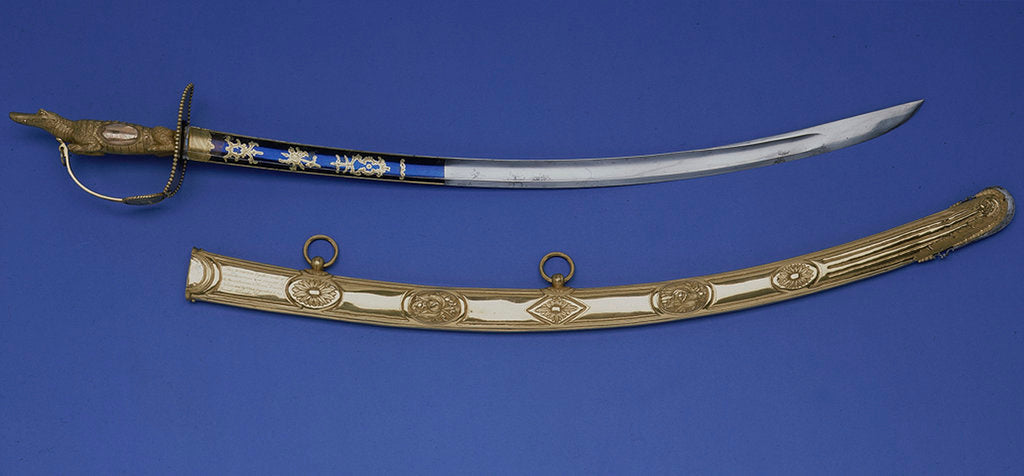 Detail of Presentation sword, which is supposedly a replica of the sword presented to Vice-Admiral Horatio Nelson (1758-1805) by unknown