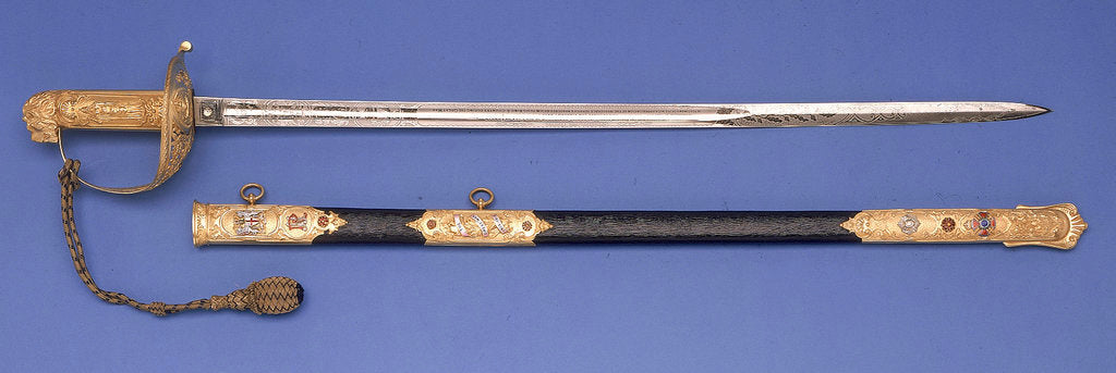 Detail of Presentation sword, which belonged to Admiral of the Fleet Sir John Rushworth Jellicoe (1859-1935) by Goldsmiths & Silversmiths Company Ltd.
