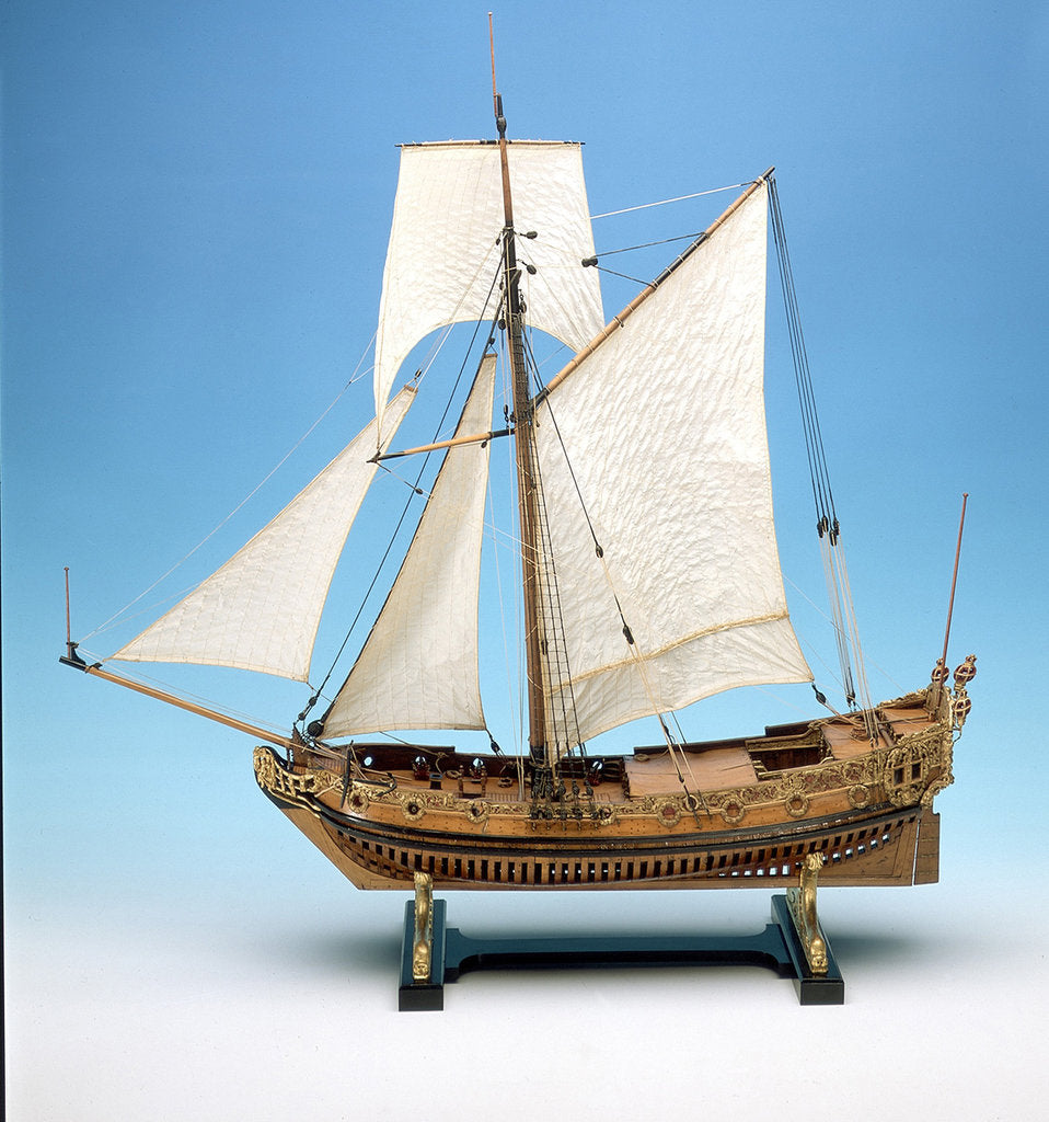 Detail of Skeleton model, royal yacht, port broadside by unknown