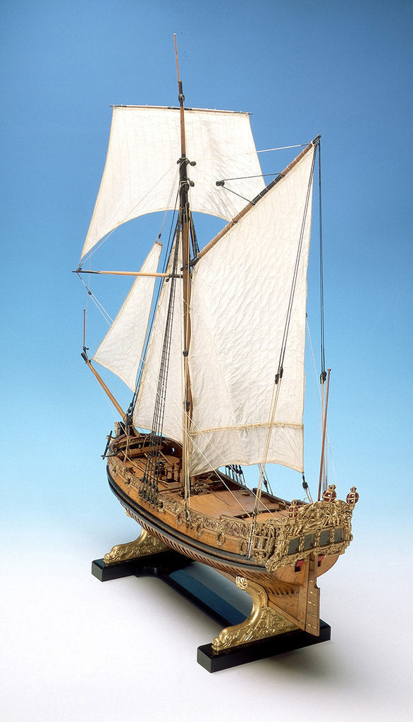 Detail of Skeleton model, royal yacht, port stern quarter by unknown