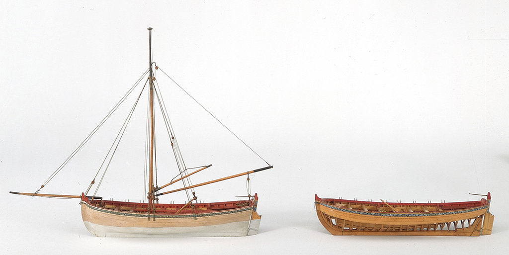 Detail of SLR0329 and SLR0330 - Longboats from 'Medway' by unknown