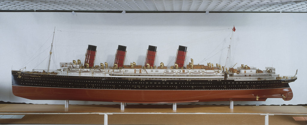 Detail of A model of 'Mauretania' (1906) by Robert Smith