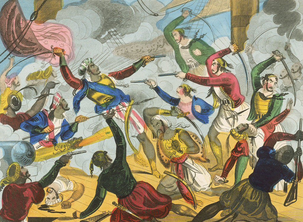 Detail of Turks attacking Greek corsairs by unknown