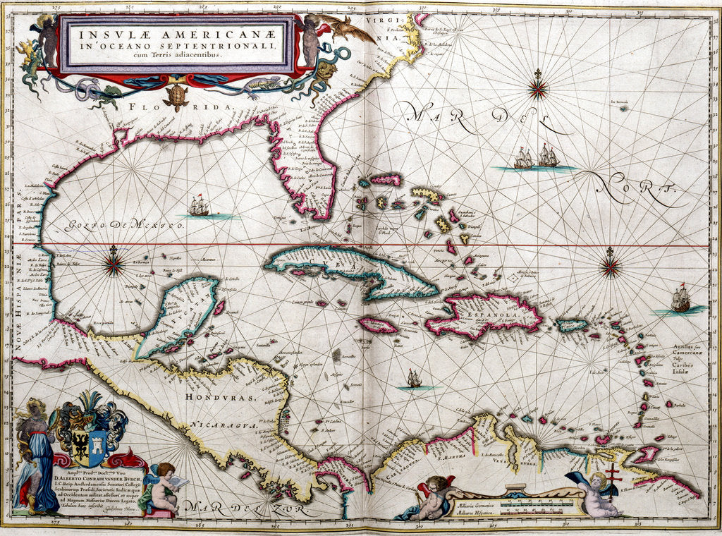 Detail of Gulf of Mexico and the Caribbean, from Blaeu's 'Atlas of the Americas' by John Blaeu