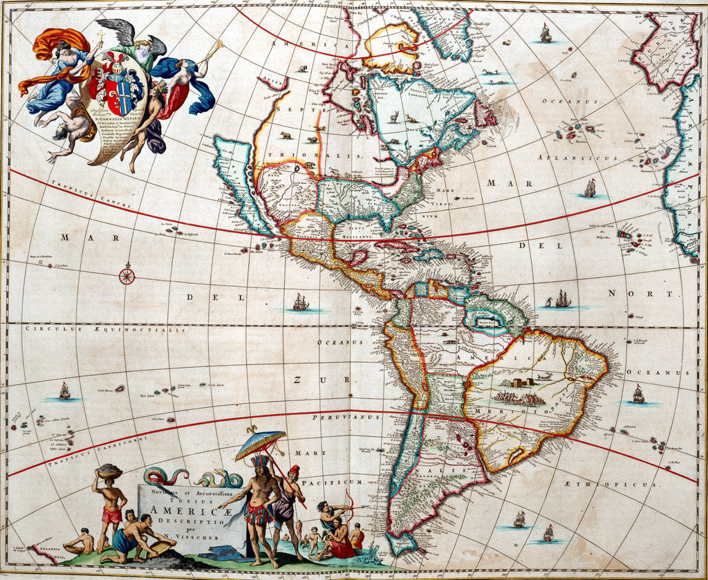 Detail of Sheet from Bleau's 'Atlas of the Americas' by John Blaeu