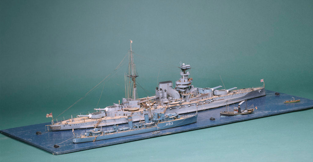 Detail of Dreadnought battleship HMS 'Queen Elizabeth' (1913) by Norman A. Ough