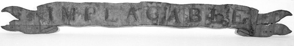 Detail of Carvings and name plaque of HMS 'Implacable' by unknown