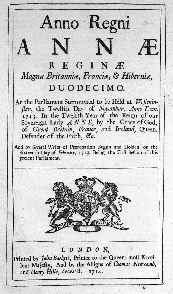 Detail of The Longitude Act 1714 by unknown