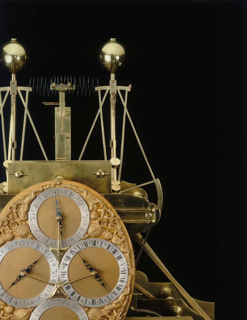 Detail of Marine timekeeper H1, front view detail by John Harrison