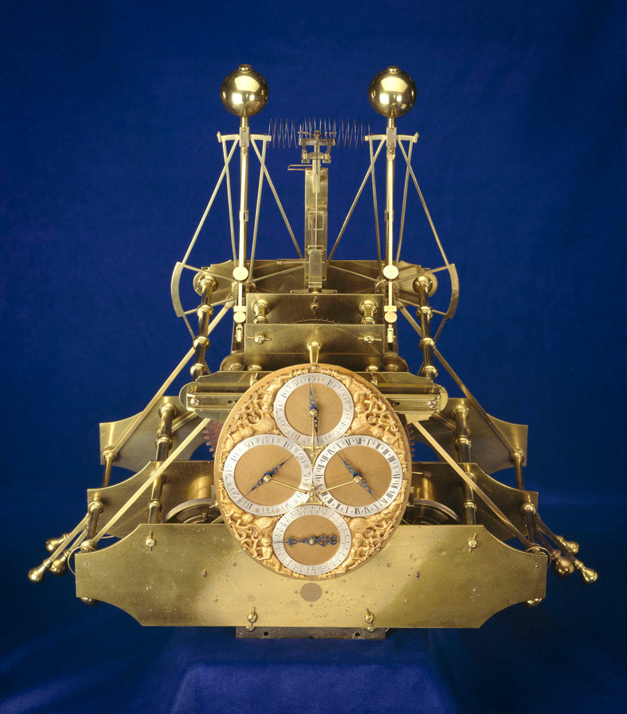 Detail of Marine timekeeper H1, front view by John Harrison