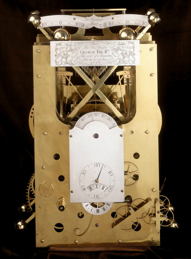 Detail of Marine timekeeper H2, front by John Harrison