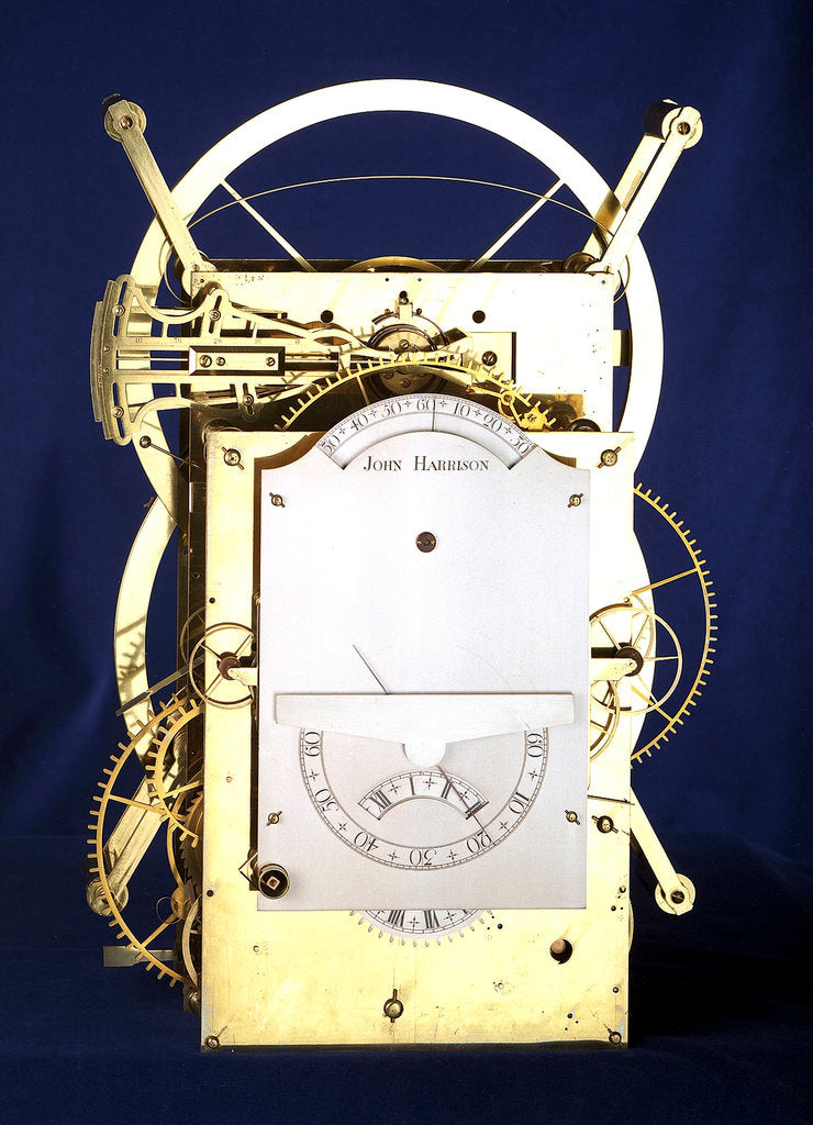 Detail of Marine timekeeper H3, front by John Harrison