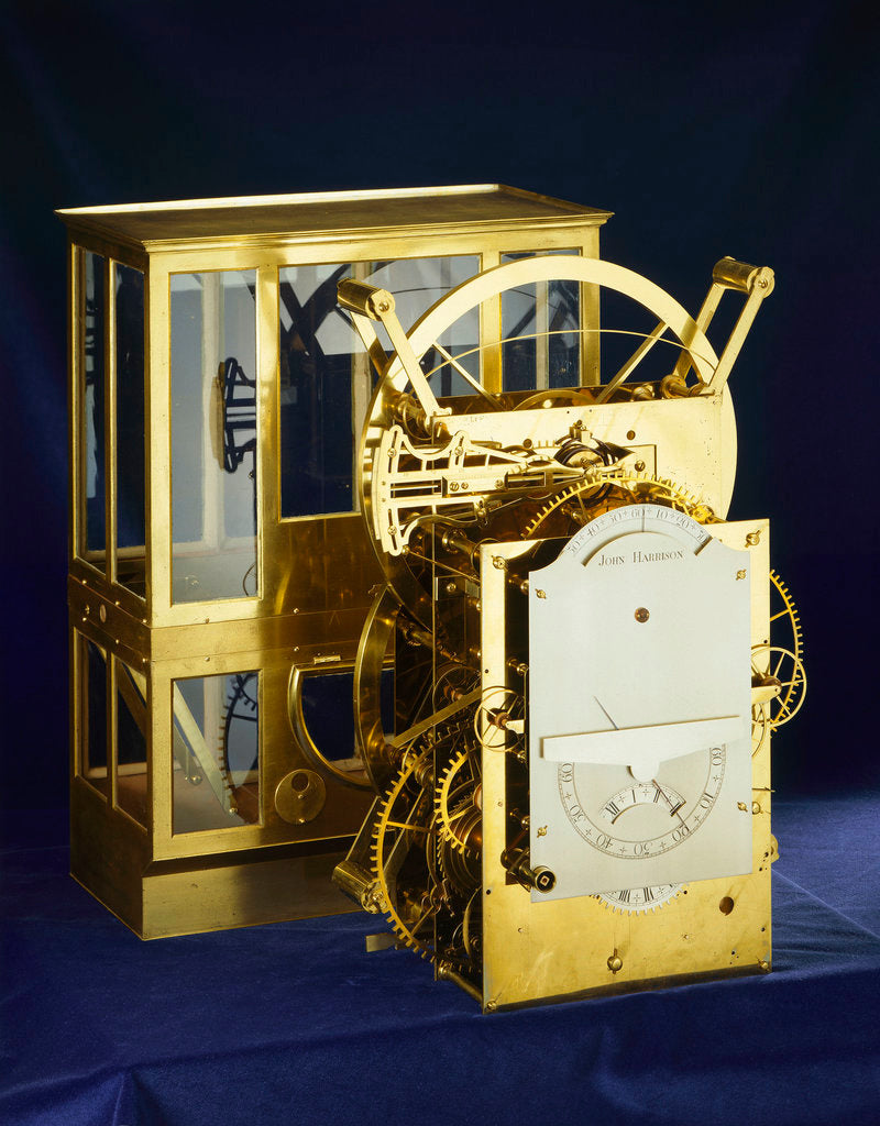 Detail of Marine timekeeper H3 with case by John Harrison