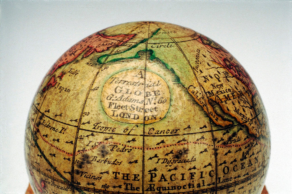 Detail of Cartouche in North Pacific Ocean by George Adams