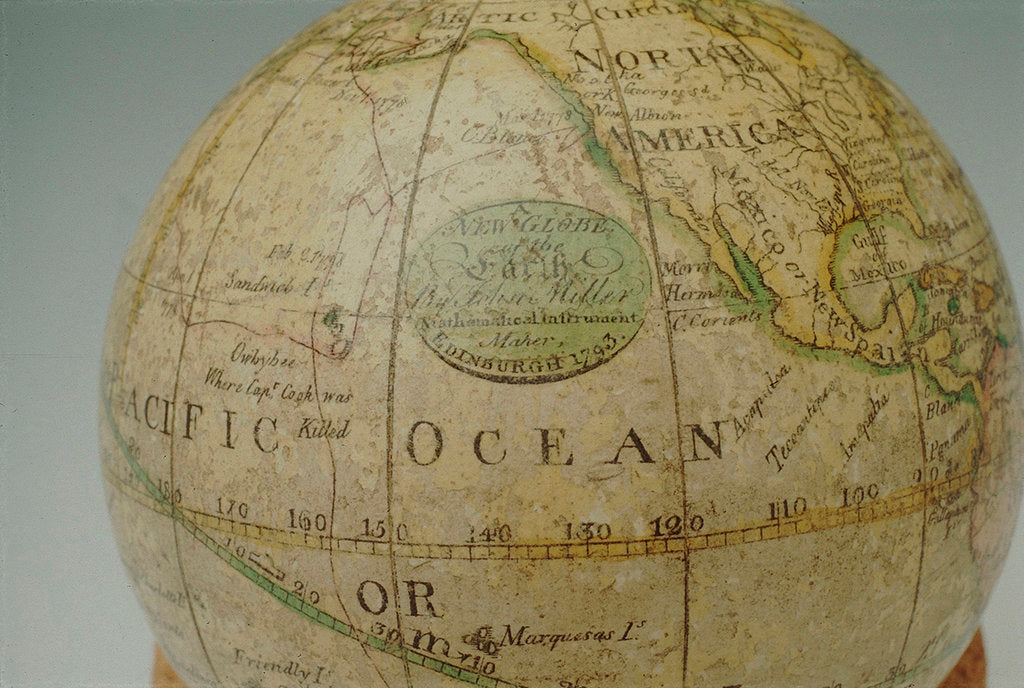 Detail of Cartouche in North Pacific Ocean by John Miller