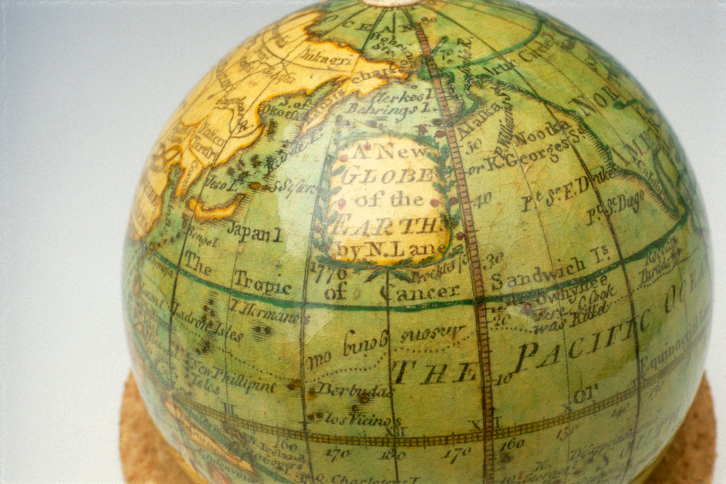 Detail of Cartouche in North Pacific Ocean by Nicolas Lane