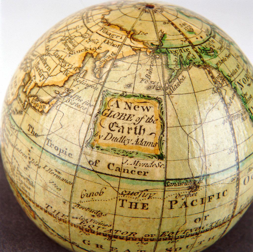 Detail of Cartouche in North Pacific Ocean by Dudley Adams