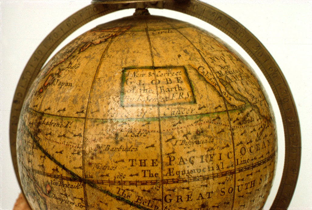 Detail of Cartouche in North Pacific Ocean by John Senex