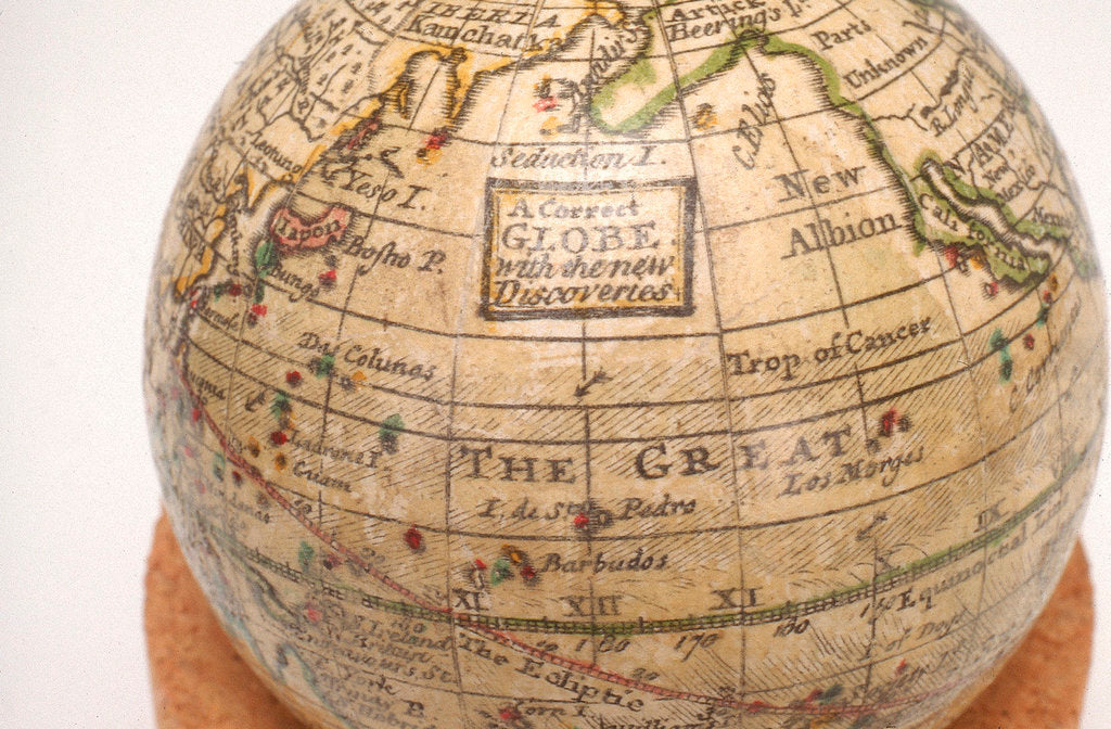 Detail of Cartouche in North Pacific Ocean by Moll