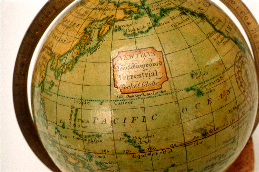 Detail of Cartouche in North Pacific Ocean by Newton