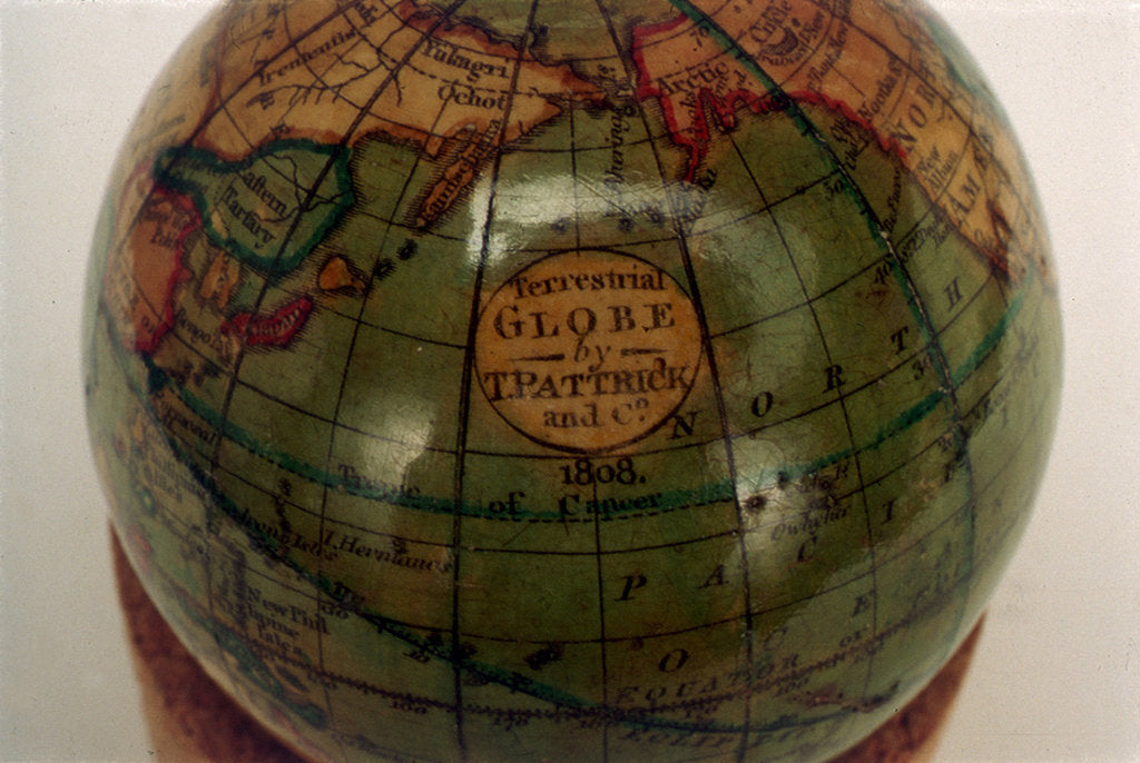 Detail of Cartouche in North Pacific Ocean by Thomas Patrick