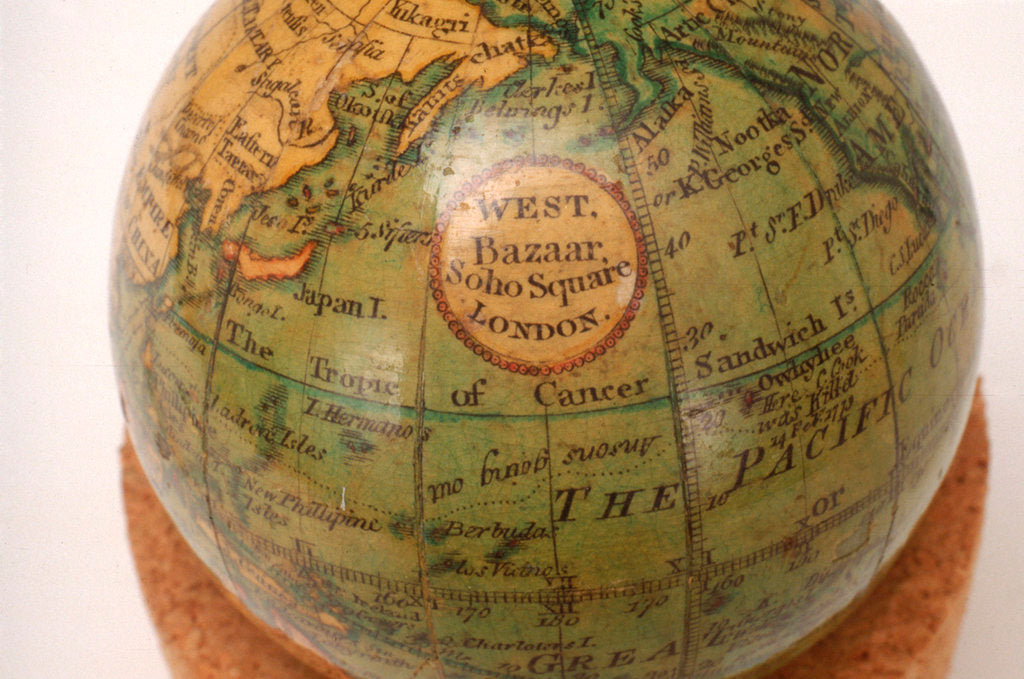 Detail of Cartouche in North Pacific Ocean by West