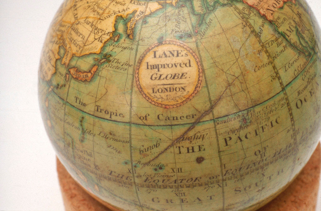 Detail of Cartouche in North Pacific Ocean by Lane
